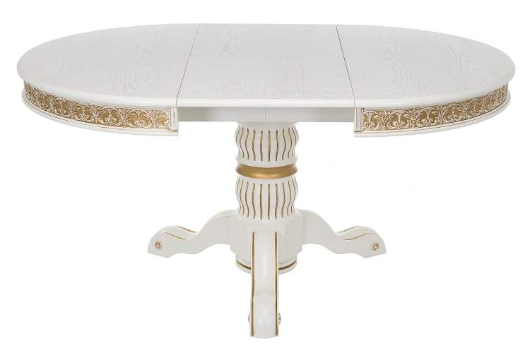 Стол деревянный Лорд молочный / золотая патина-2