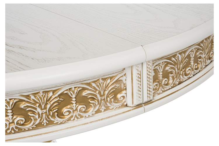 Стол деревянный Лорд молочный / золотая патина-3