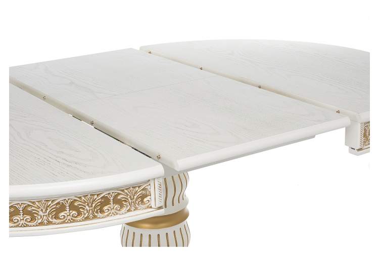 Стол деревянный Лорд молочный / золотая патина-4