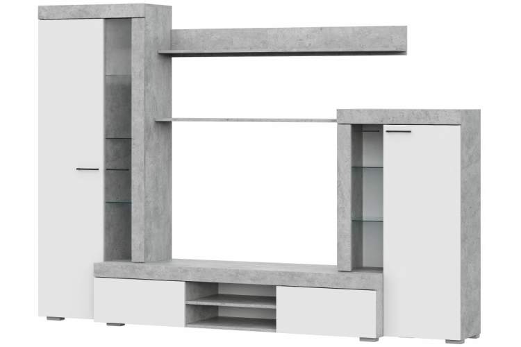 Готовая гостиная Swede цемент светлый / белый-2