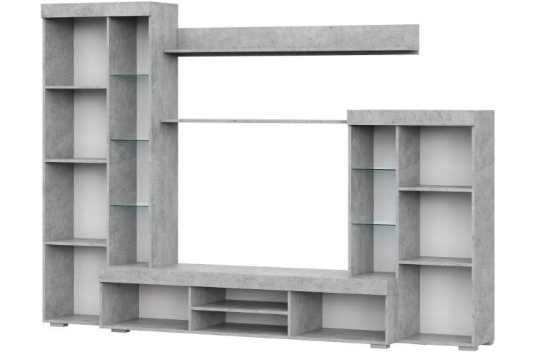 Готовая гостиная Swede цемент светлый / белый-3