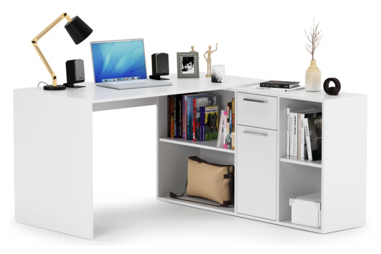 Компьютерный стол Лайт 03.245F белый гладкий 101-5