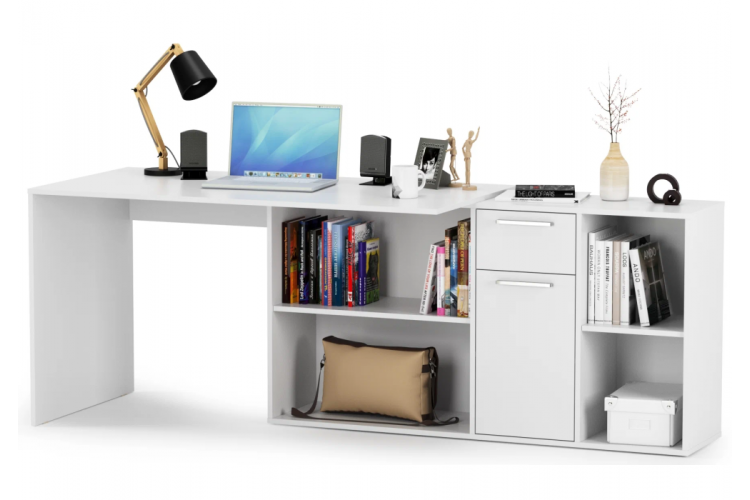Компьютерный стол Лайт 03.245F белый гладкий 101-7
