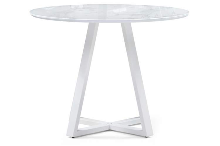 Стол стеклянный Норфолк 100 белый мрамор / белый-2