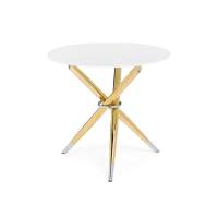 Rock 80х75 white / gold Стол стеклянный Rock 80х75 white / gold Стол стеклянный
