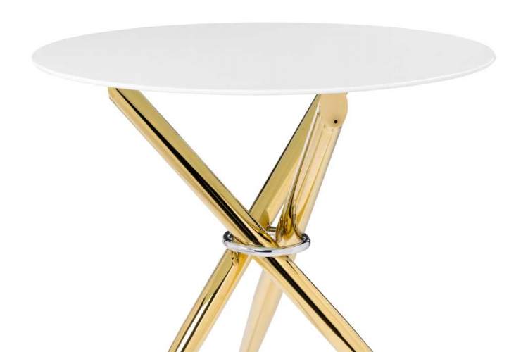 Rock 80х75 white / gold Стол стеклянный-2