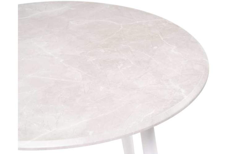 Стол деревянный Абилин 90 мрамор светло-серый / белый матовый-3