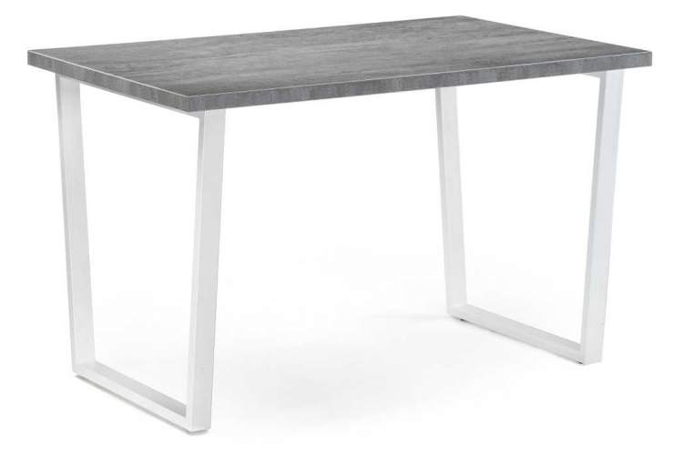 Стол деревянный Лота Лофт 120 бетон / белый матовый 25 мм 120 х 80