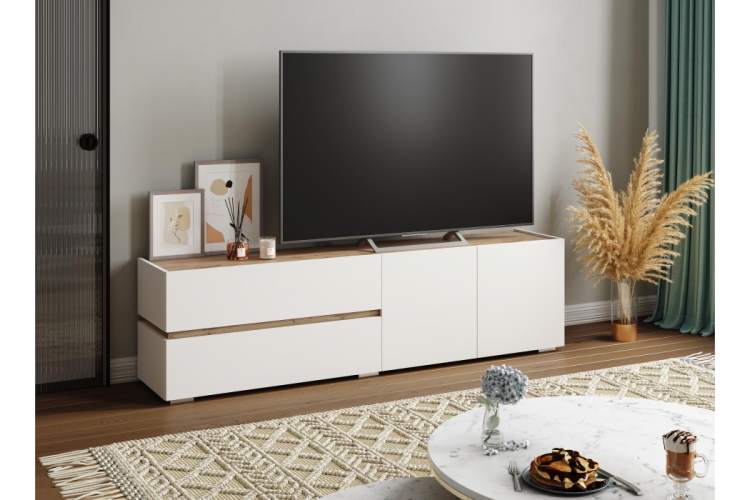 ТВ-тумба Атлон белый / дуб вотан-3