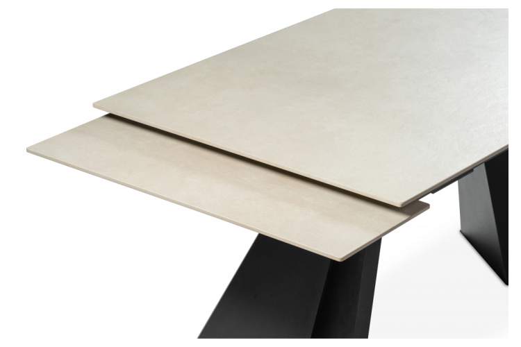 Керамический стол Ливи 140(200)х80х78 creto forever beige / черный-5