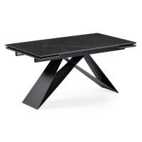 Керамический стол Ноттингем 160(220)х90х79 черный мрамор / черный