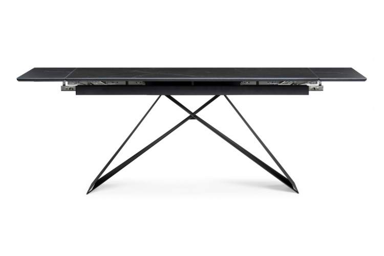 Керамический стол Ноттингем 160(220)х90х79 черный мрамор / черный-3