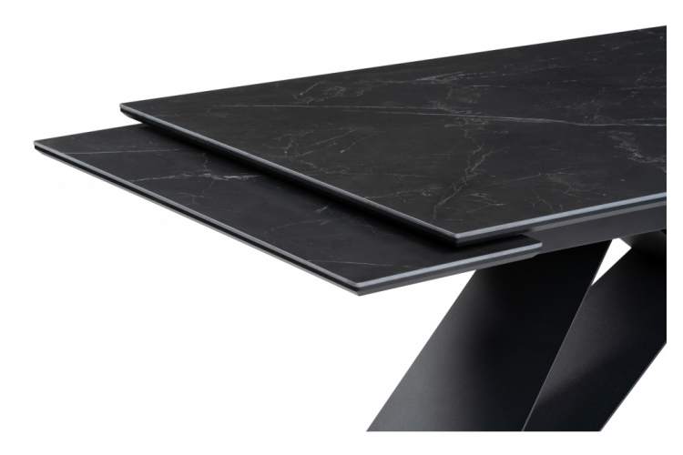 Керамический стол Ноттингем 160(220)х90х79 черный мрамор / черный-5