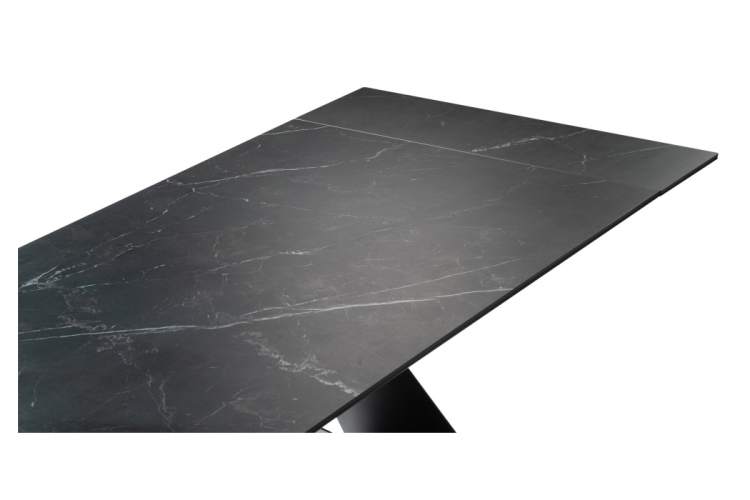 Керамический стол Ноттингем 160(220)х90х79 черный мрамор / черный-6