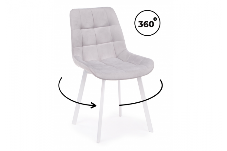 Стул на металлокаркасе Челси 360 П светло-серый (zd 960) / белый np