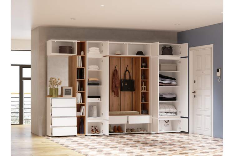 Прихожая Роут белый комплектация 2-1