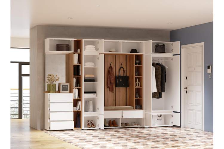 Прихожая Роут белый комплектация 2-2