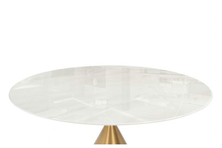 Керамический стол Jaklin 130x73 белый мрамор / сатинированное золото-7