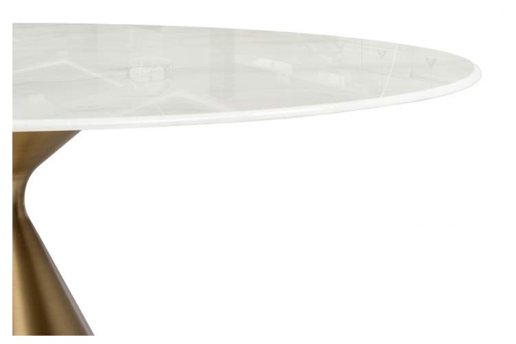 Керамический стол Jaklin 130x73 белый мрамор / сатинированное золото-8