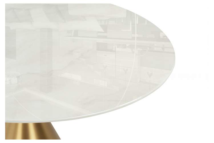 Керамический стол Jaklin 130x73 белый мрамор / сатинированное золото-9