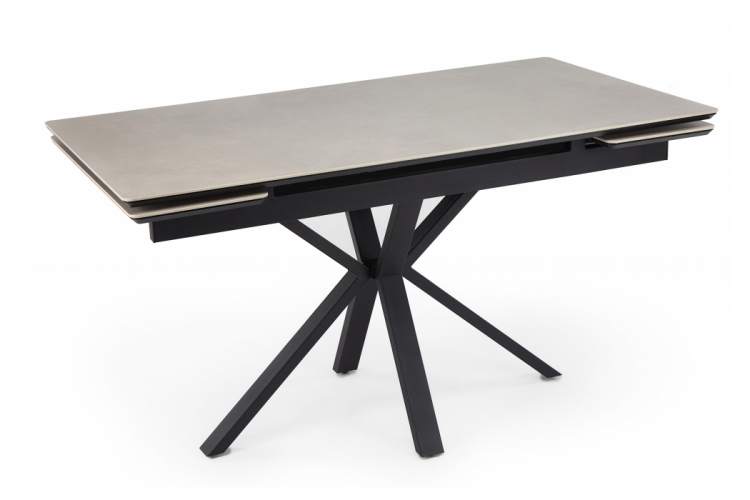 Керамический стол Старлайт 140 (200) х 80 carmen light grey / черный
