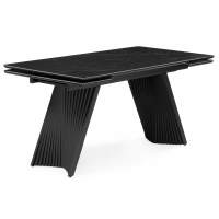 Керамический стол Вейв 140(200)х80 shakespeare black / черный