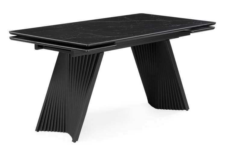 Керамический стол Вейв 140(200)х80 shakespeare black / черный