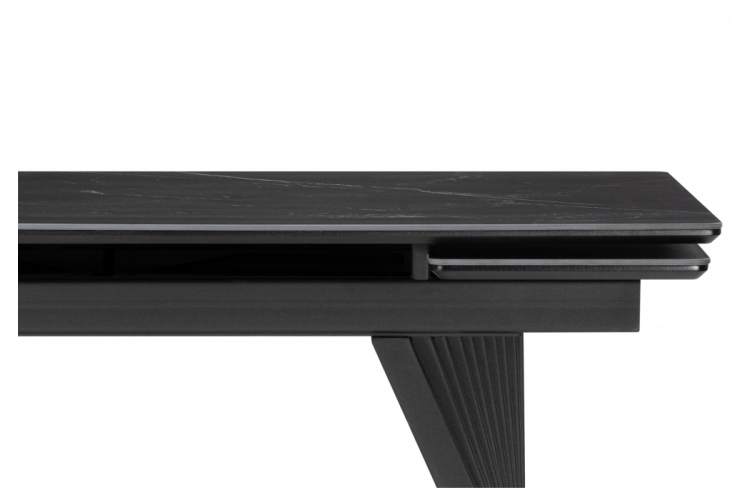 Керамический стол Вейв 140(200)х80 shakespeare black / черный-13