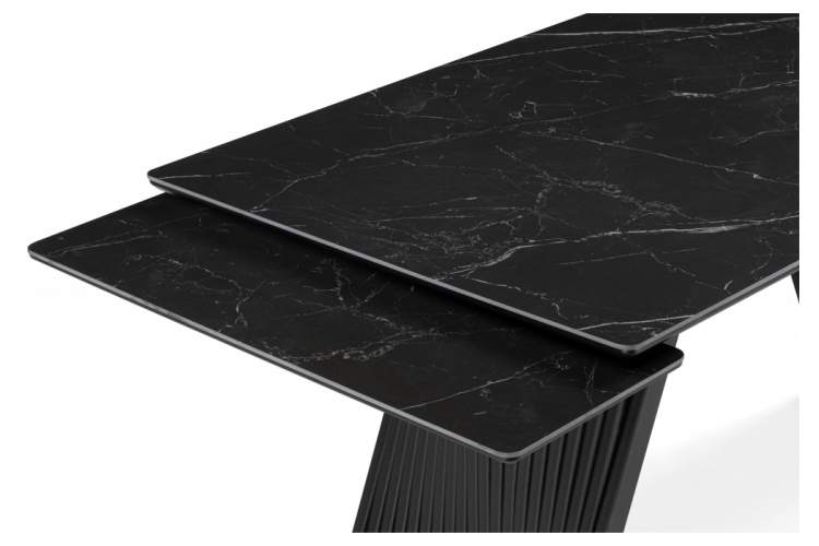 Керамический стол Вейв 140(200)х80 shakespeare black / черный-14