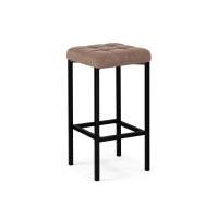 Барный стул Лофт микровелюр катания корица / черный матовый