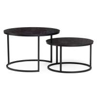 Журнальный стол Плумерия черный мрамор / черный