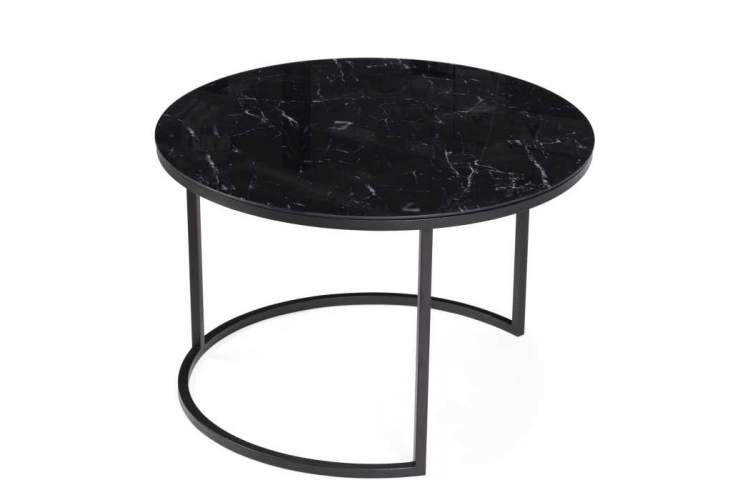 Журнальный стол Плумерия черный мрамор / черный-1