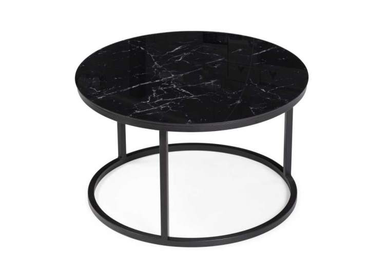 Журнальный стол Плумерия черный мрамор / черный-2