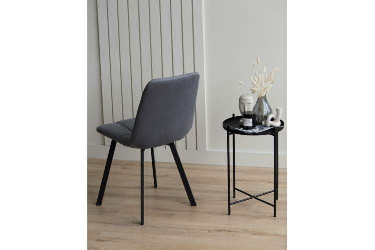 Стул на металлокаркасе Чилли темно-серый / черный-8