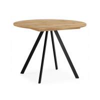 Стол деревянный Карпер 90(120) дуб вотан / черный матовый