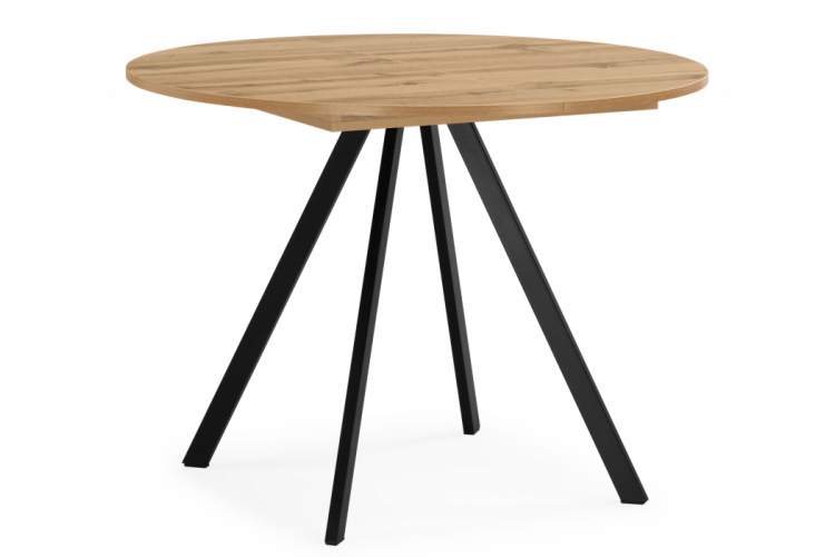 Стол деревянный Карпер 90(120) дуб вотан / черный матовый