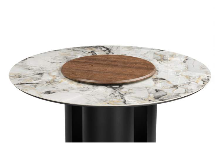 Керамический стол Иган 137 орех кантри / arctic ocean / черный-9