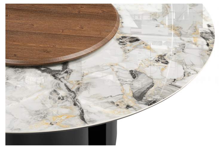 Керамический стол Иган 137 орех кантри / arctic ocean / черный-11