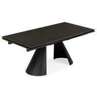 Керамический стол Шелтон 180(260)x90 massa ink gray / черный