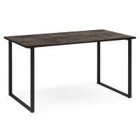 Стол деревянный Лиман 117 х 77 бетон темный / черный матовый