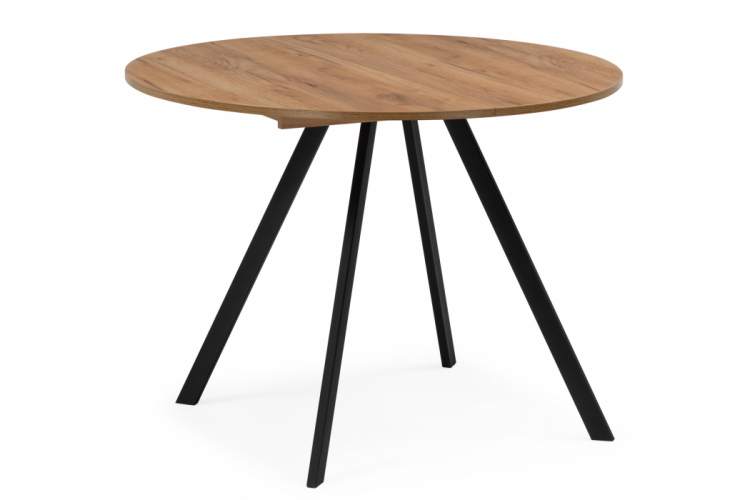 Стол деревянный Курт 90 / 130 дуб крафт золотой / черный матовый