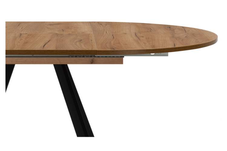 Стол деревянный Курт 90 / 130 дуб крафт золотой / черный матовый-4