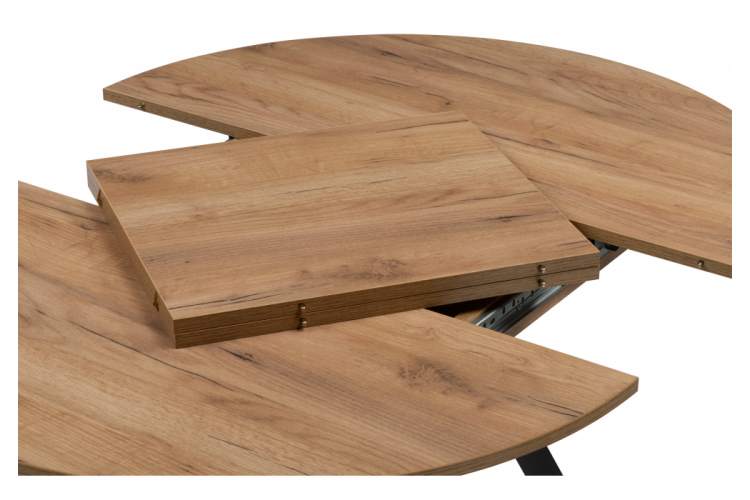 Стол деревянный Курт 90 / 130 дуб крафт золотой / черный матовый-6