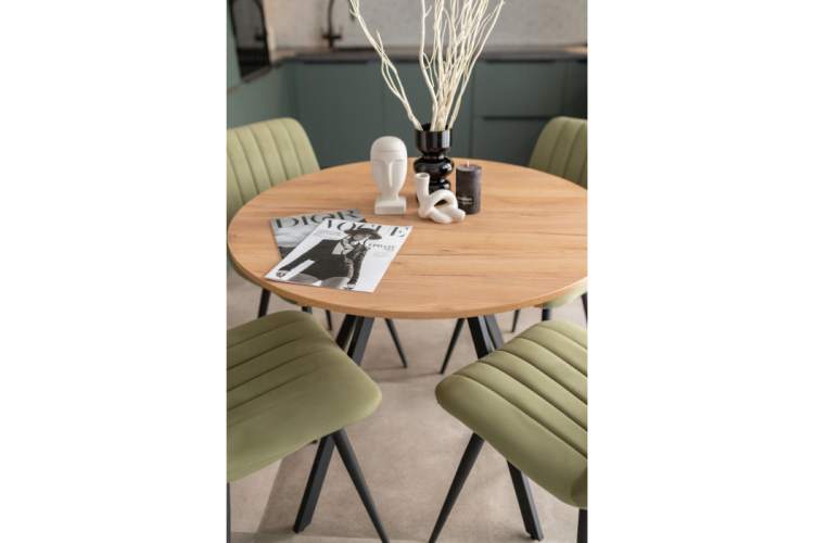 Стол деревянный Курт 90 / 130 дуб крафт золотой / черный матовый-10