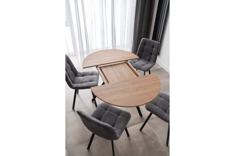 Стол деревянный Курт 90 / 130 дуб крафт золотой / черный матовый-12