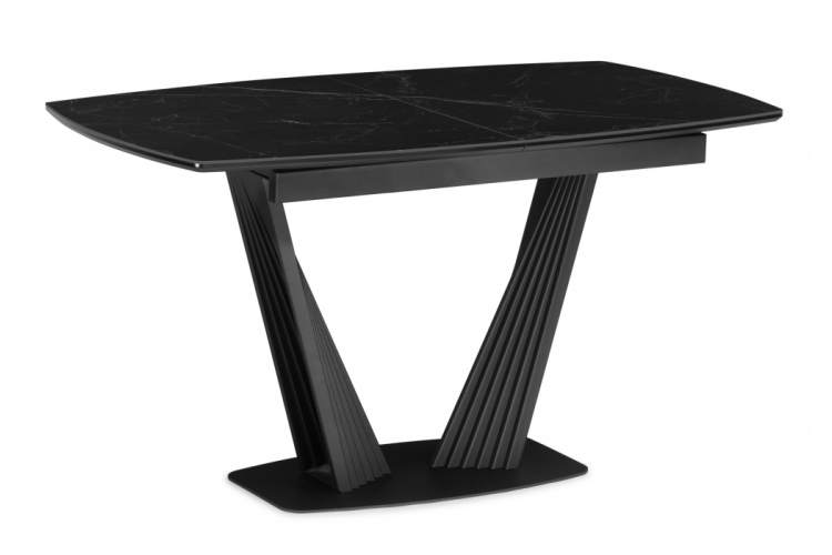 Керамический стол Вейл 160(205)х89 черный мрамор shakespeare black / черный