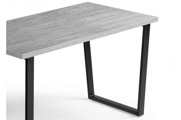 Лота Лофт 140 25 мм черный матовый / бетон Стол деревянный-3