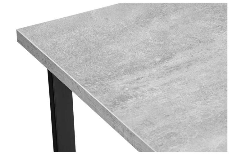 Лота Лофт 140 25 мм черный матовый / бетон Стол деревянный-5