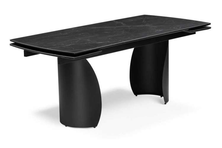 Керамический стол Готланд 160(220)х90х79 черный мрамор / черный