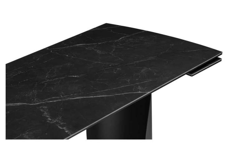 Керамический стол Готланд 160(220)х90х79 черный мрамор / черный-4